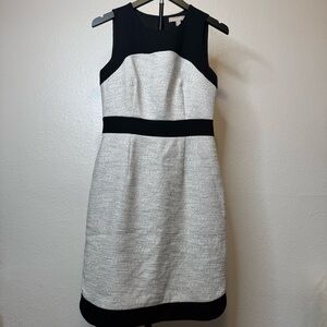 Banana Republic Black and White Tweed Sheath Dress Sleeveless Size 2